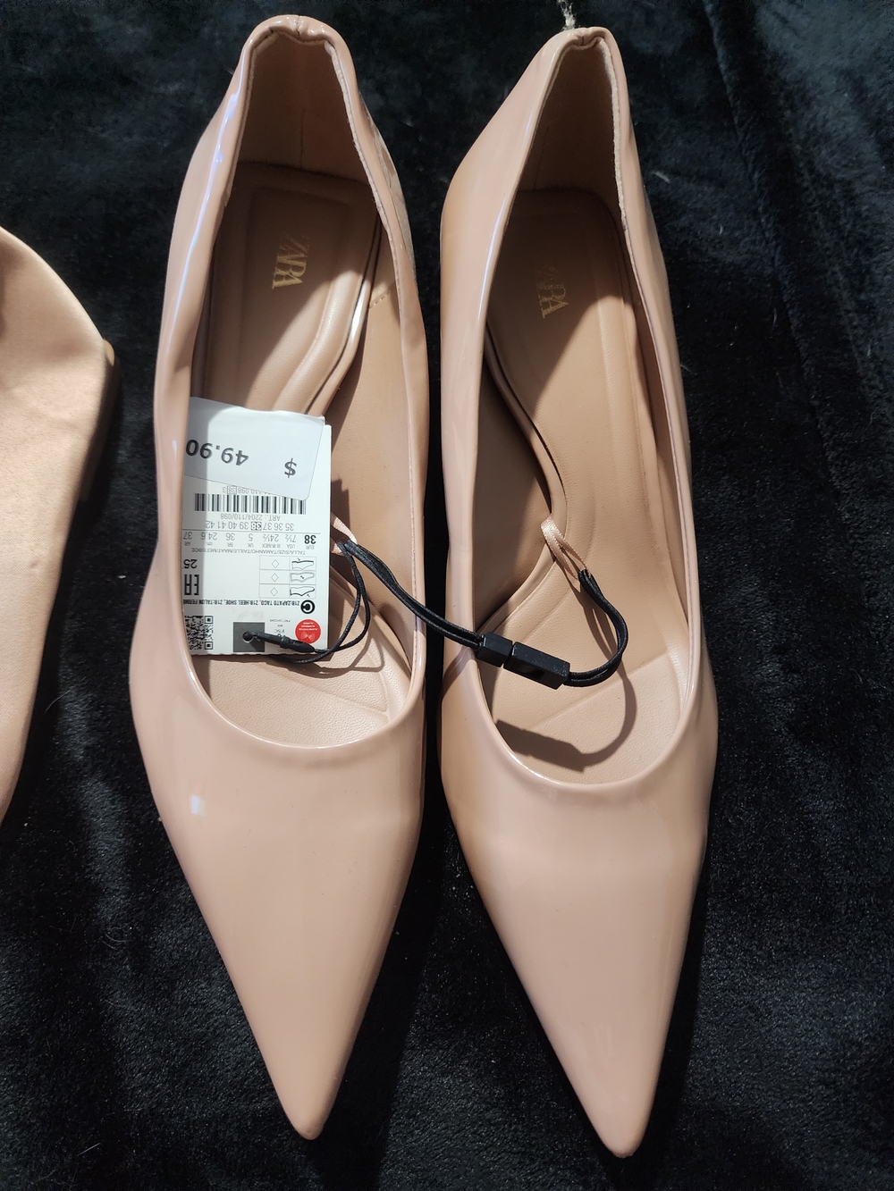 Zara Blush Patent Pointed Toe Pumps